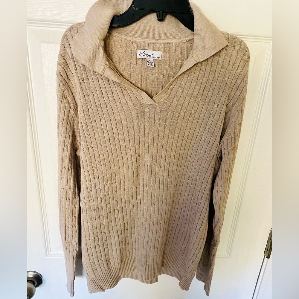 Women’s beige knit sweater- size medium